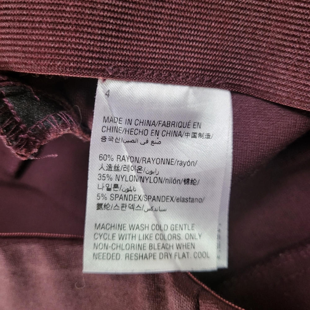 Alfani Women's Boot Cut Pants in Burgundy - Picture 4 of 7